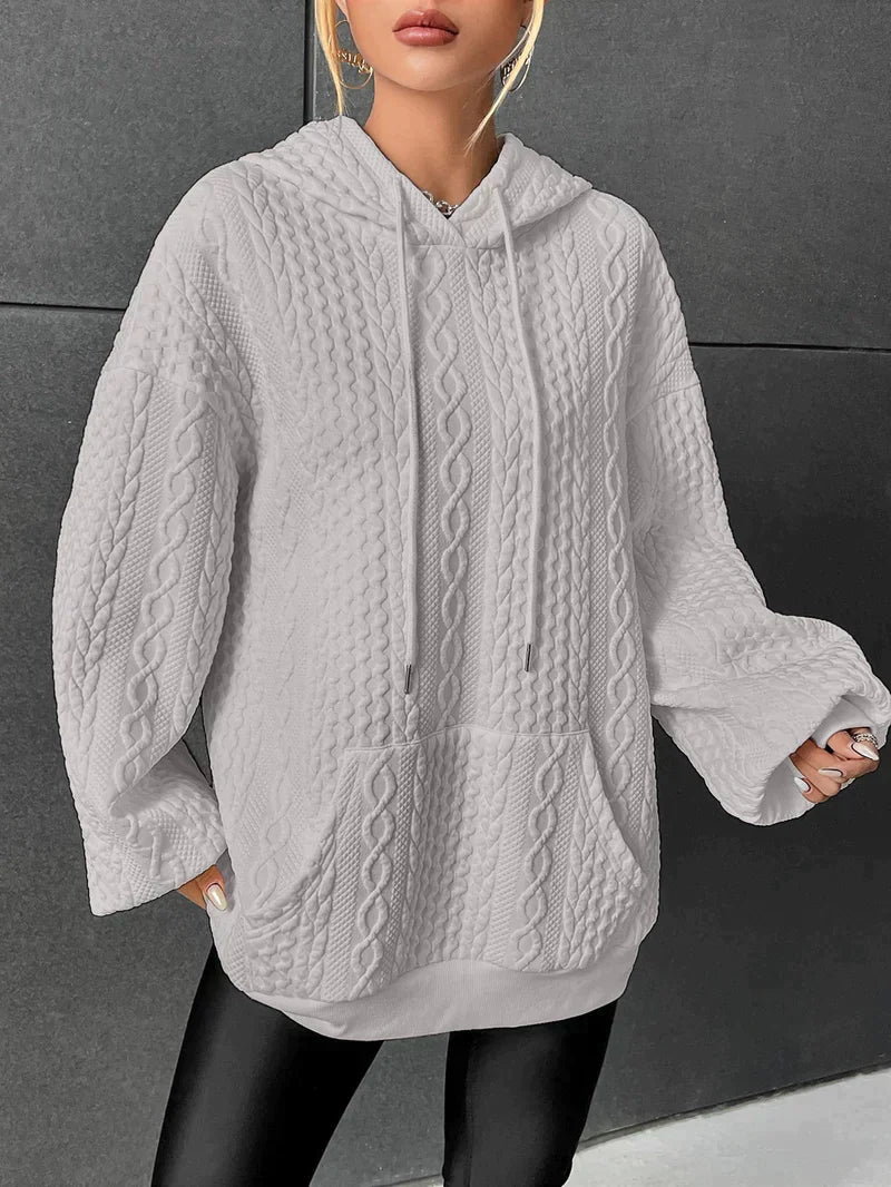 Berg-Feldt | Übergroßer Pullover mit Kapuze und Kordelzug mit Kordelzug