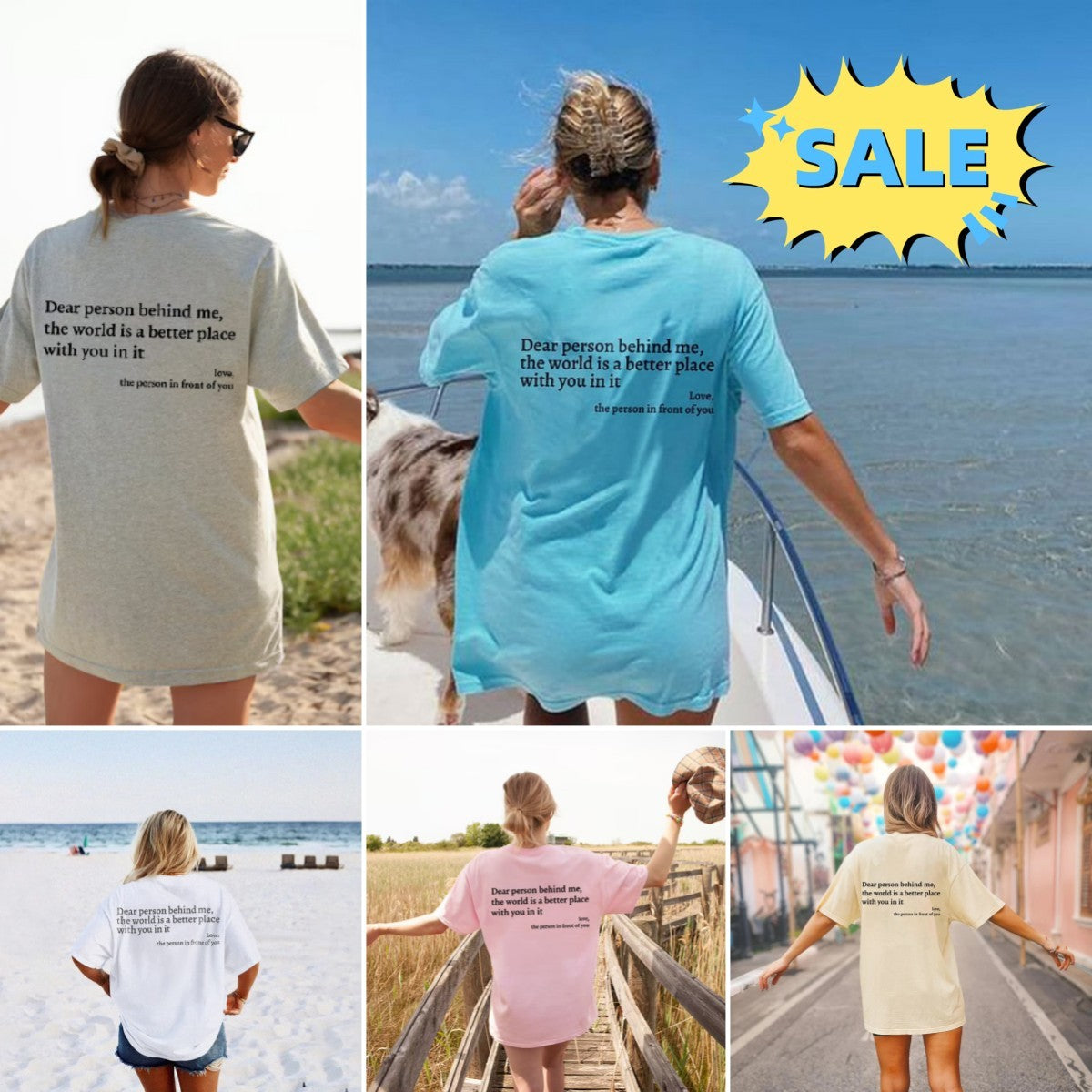 T-shirt ras du cou imprimé pour femme Fudus