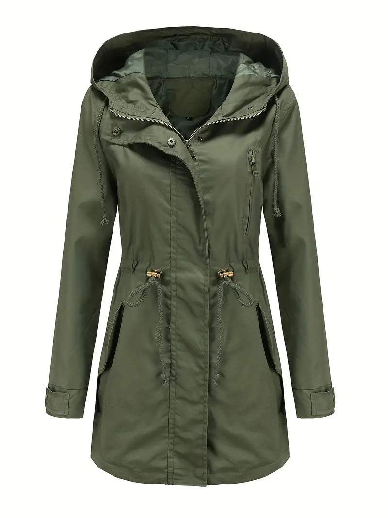 Berg-Feldt | Trench-coat imperméable à capuche à manches longues pour femme