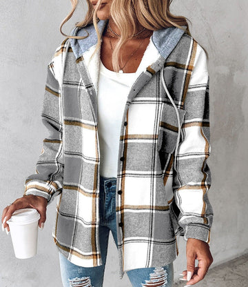 Berg-Feldt | Karo-Hoodie mit Kordelzug für Damen