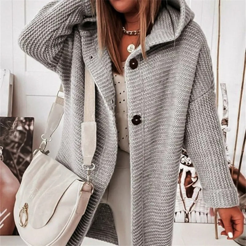 Berg-Feldt | Eleganter Damen Cardigan Mit Kapuze Kaschmir Look