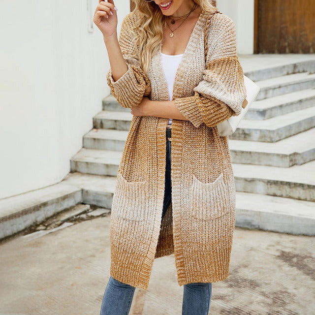 Berg-Feldt | Lang Strickcardigan Polyester Komfortabel, Stilvoll