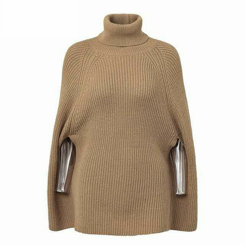 Pull en maille pour femme avec col montant et motif crochet exclusif Berg-Feldt
