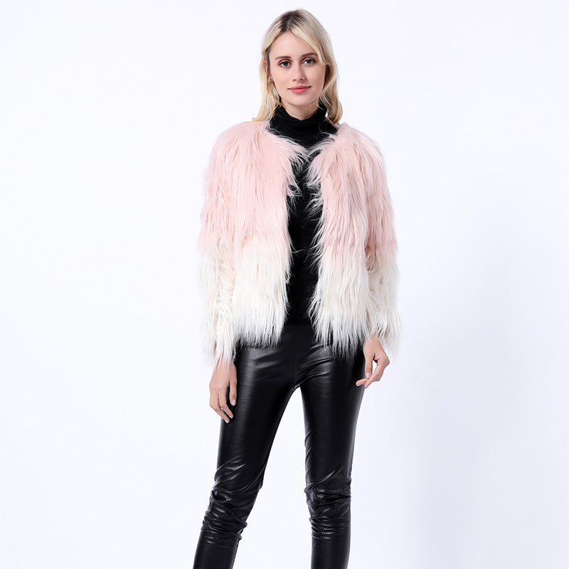 Damen Veste boléro extravagante en fausse fourrure avec col montant Berg-Feldt