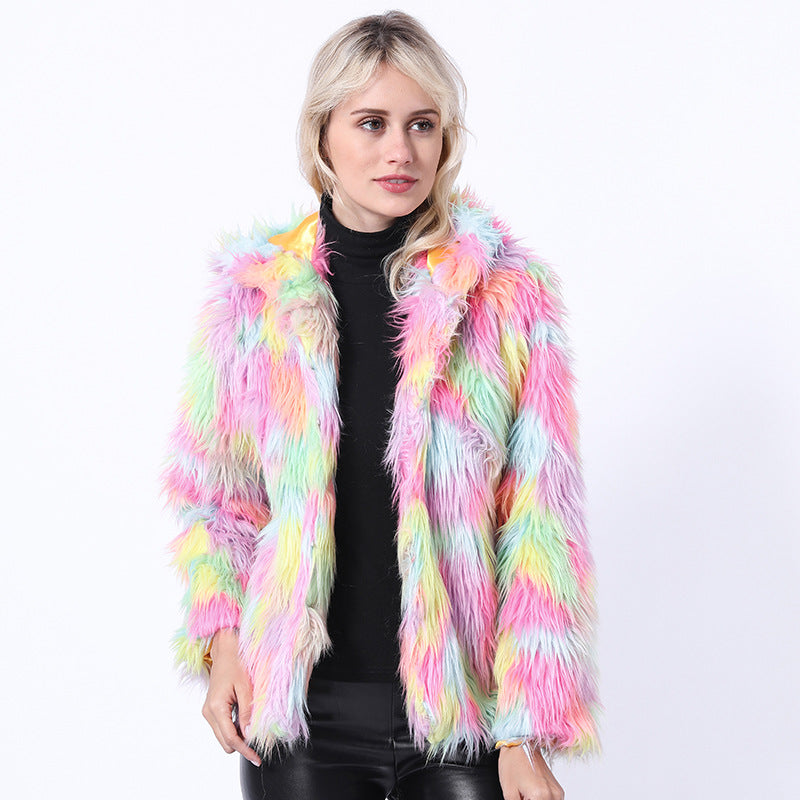 Damen-Kunstpelzjacke duveteuse aux couleurs éclatantes Berg-Feldt