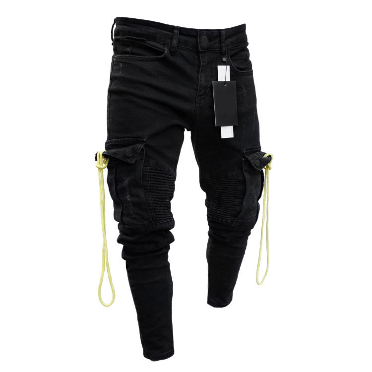 Jean cargo tendance pour hommes avec fermeture éclair latérale pratique et surpiqûres élégantes Berg-Feldt