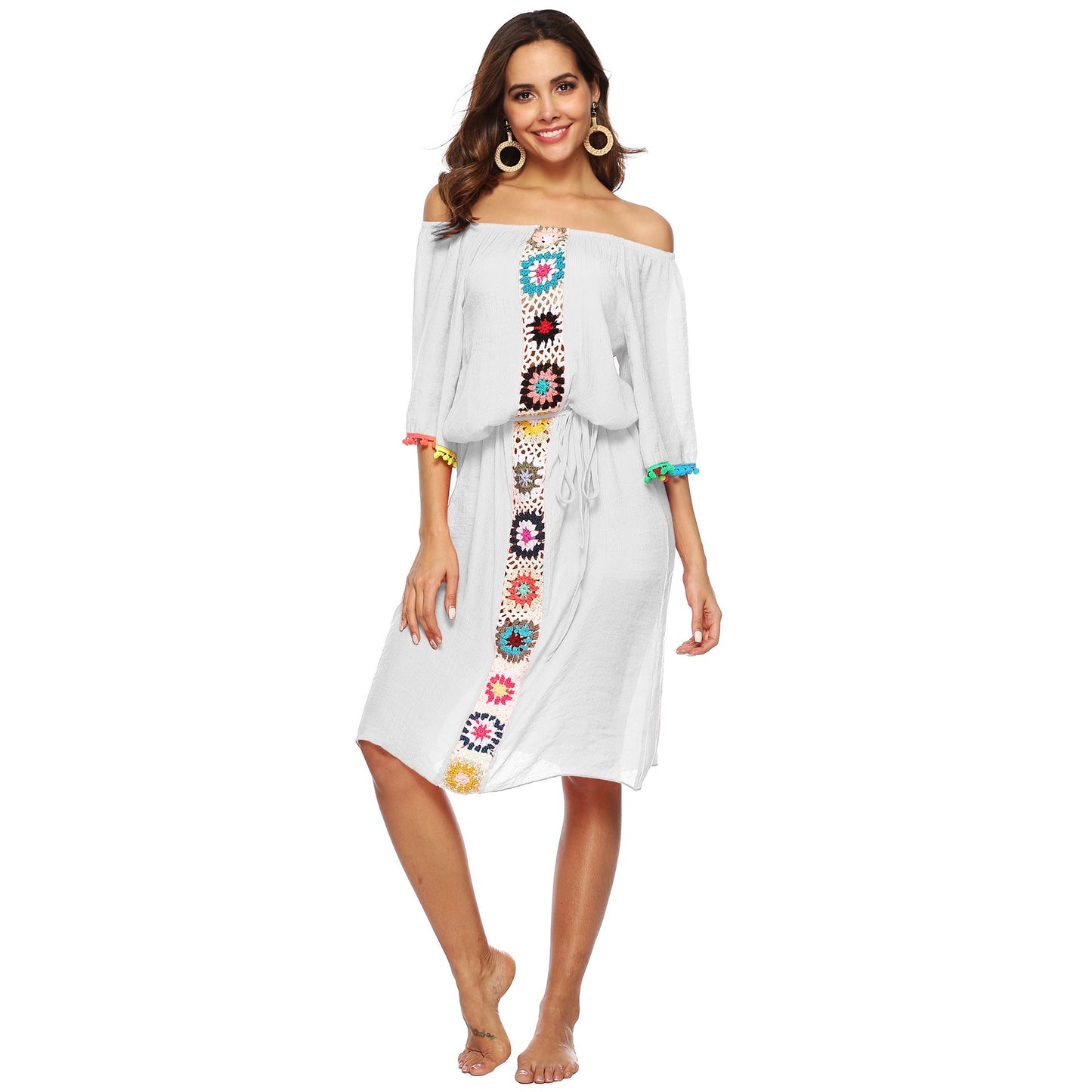Strandkaftan für Damen, Off-Shoulder, bestickt, berg-feldt
 - berg-feldt