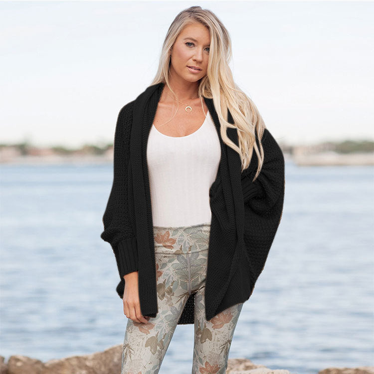 Cardigan en grosses mailles pour femme, style décontracté oversize avec coupe basse et manches volumineuses Berg-Feldt