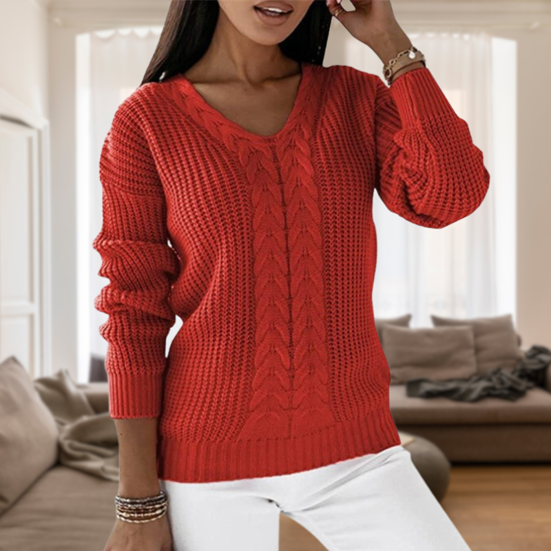 Berg-Feldt | Modischer Strickpullover mit V-Ausschnitt