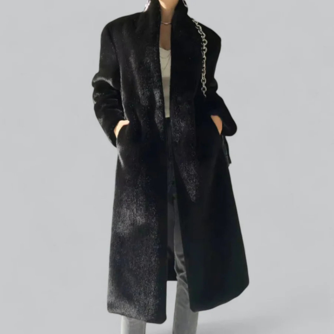 Berg-Feldt | Trench-coat long classique noir coupe slim pour femme