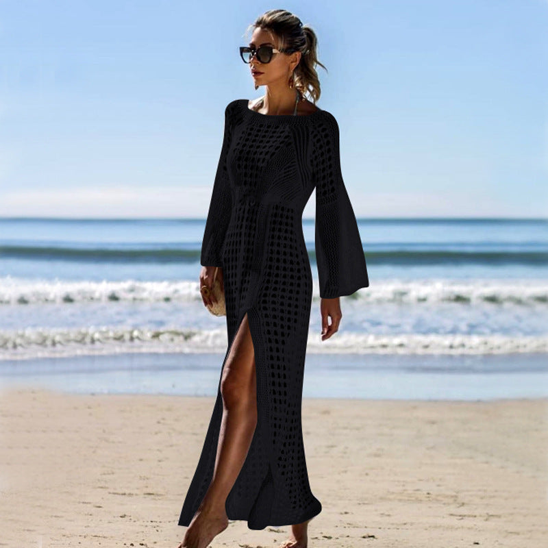 Berg-feldt Damen Häkel-Strand-Maxi-Kleid
