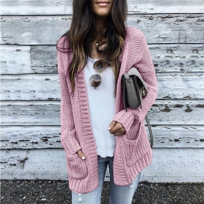 Cardigan femme en grosse maille avec poches décontractées et devant ouvert Berg-Feldt