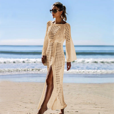 Berg-feldt Damen Häkel-Strand-Maxi-Kleid