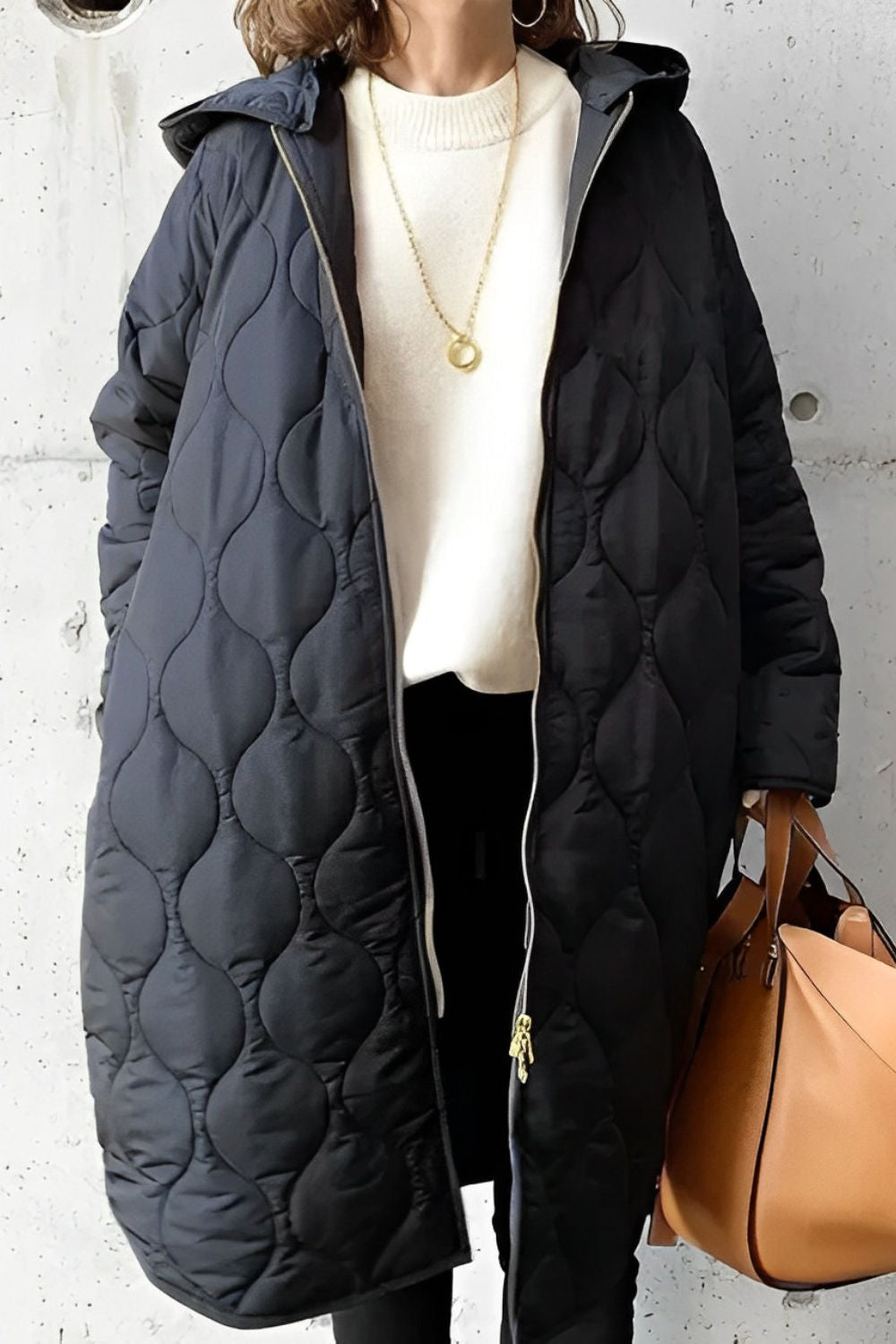 Berg-Feldt | Parka-Mantel - Oversized Fit - Gepolstert - Mit Kapuze - Knielang