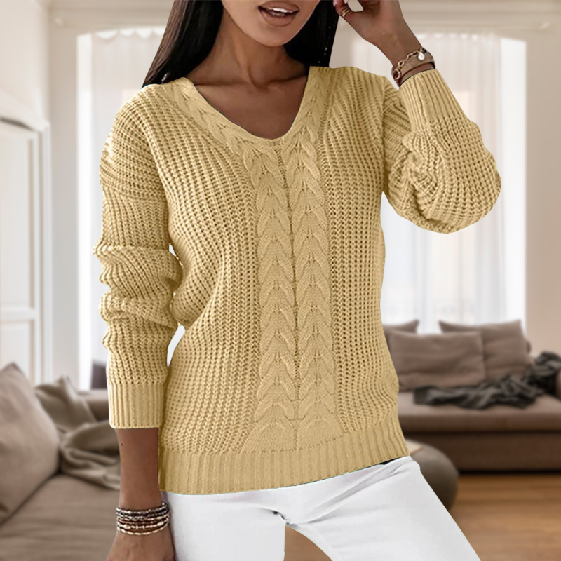 Berg-Feldt | Modischer Strickpullover mit V-Ausschnitt