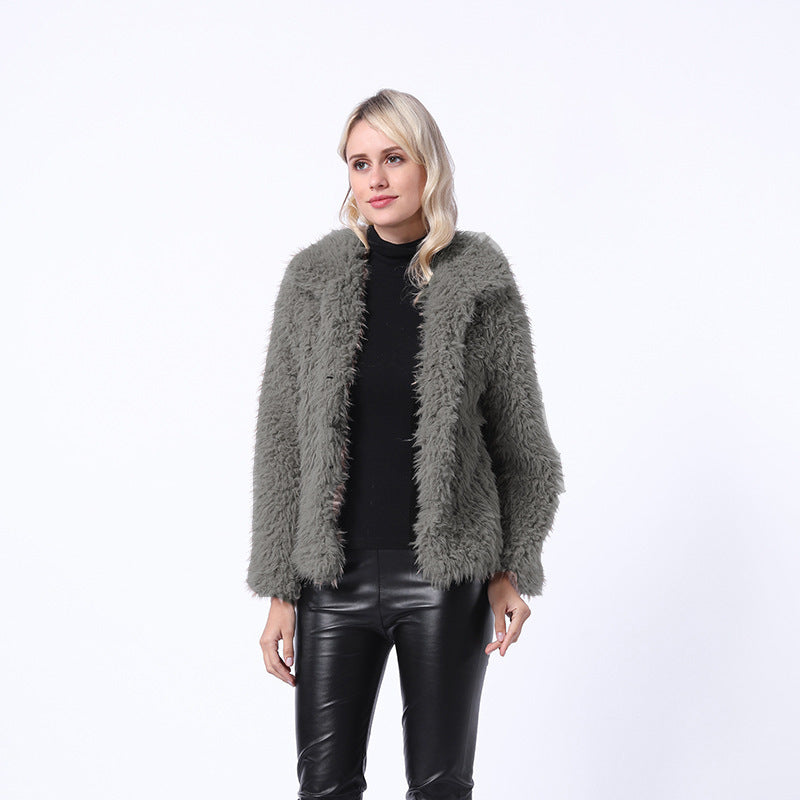 Veste en fausse fourrure tendance pour femme, avec col élégant et poches latérales Berg-Feldt