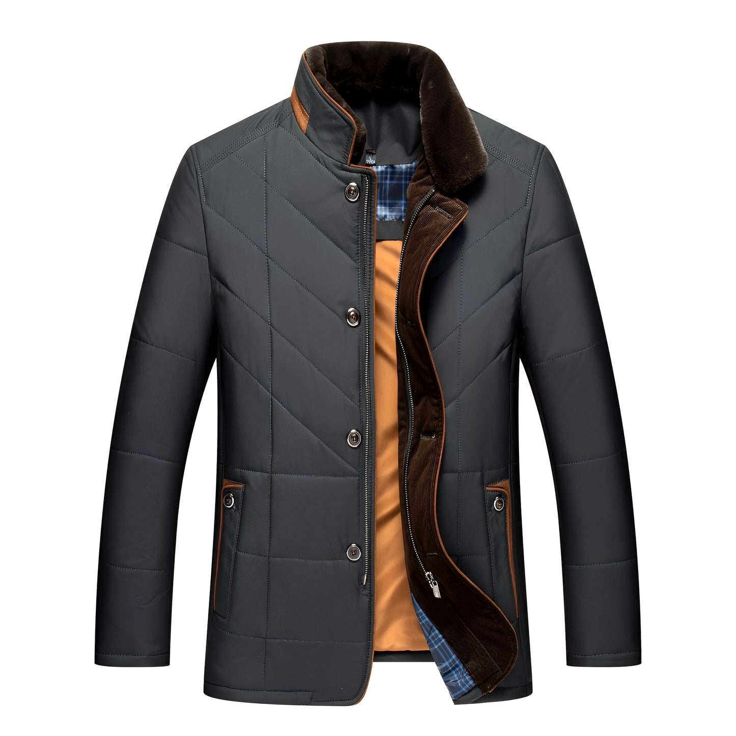 Berg-Feldt | Elegante, gepolsterte Jacke mit Knöpfen für Männer