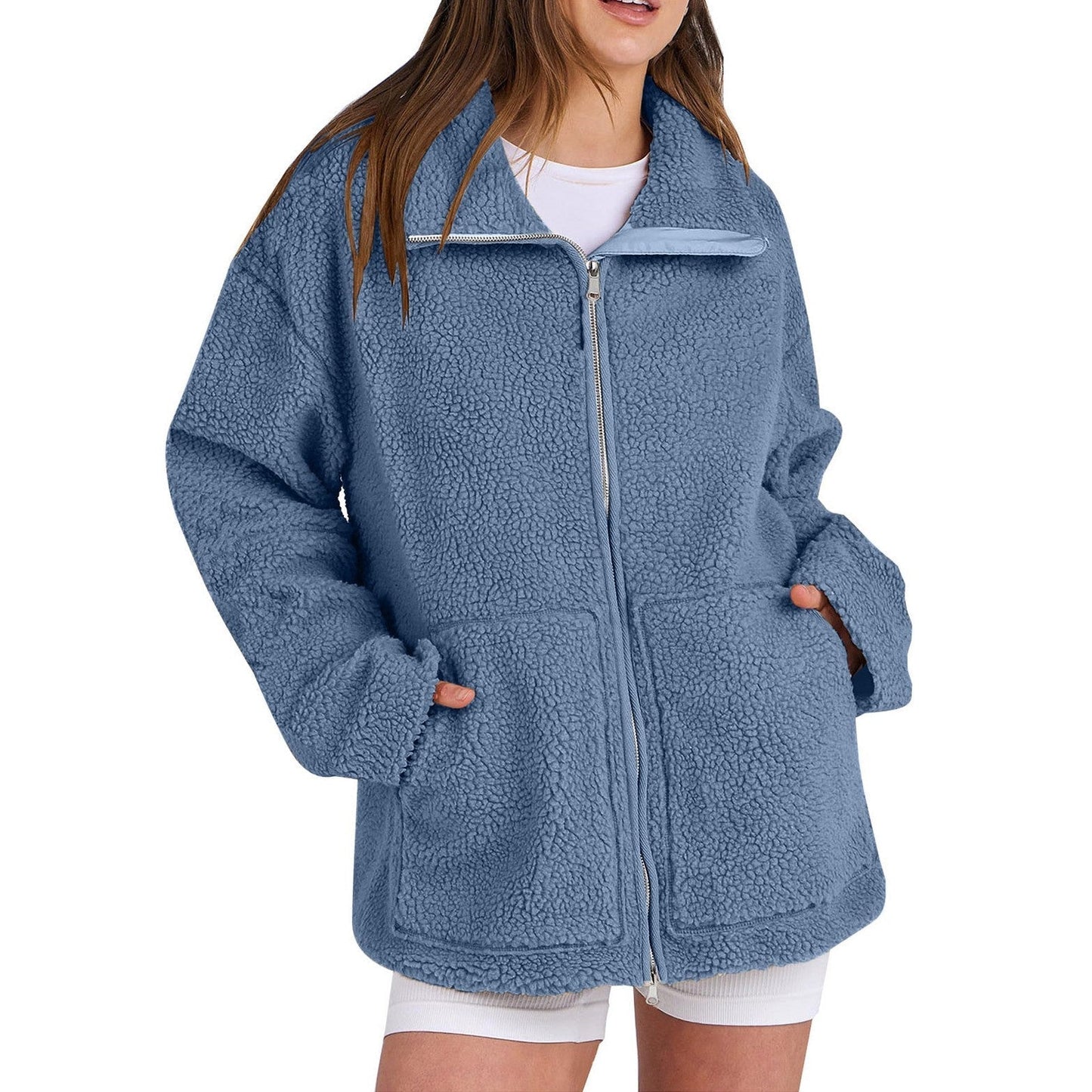 Berg-Feldt | Locker Wollmantel mit Rollkragen für Damen