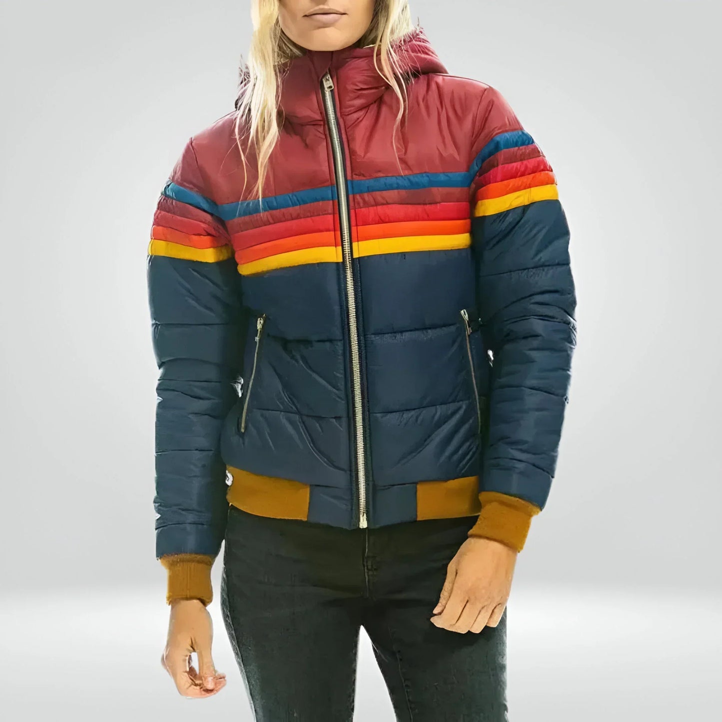 Fudus Sport Sweat-shirt à capuche rayé
