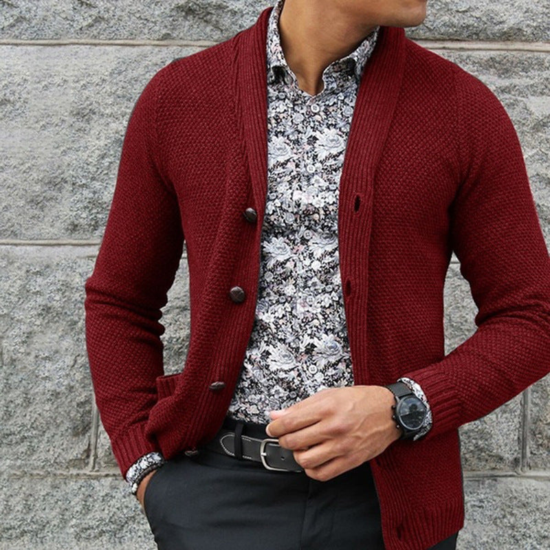 Cardigan homme en maille élégante avec détails boutonnés et texture structurée Berg-Feldt
