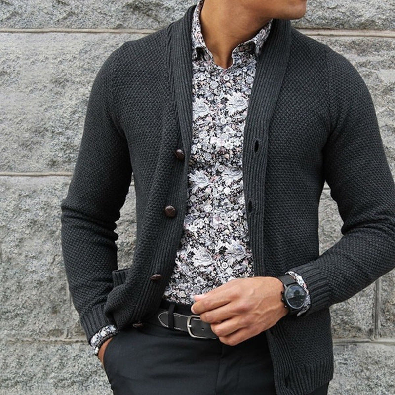 Cardigan homme en maille élégante avec détails boutonnés et texture structurée Berg-Feldt