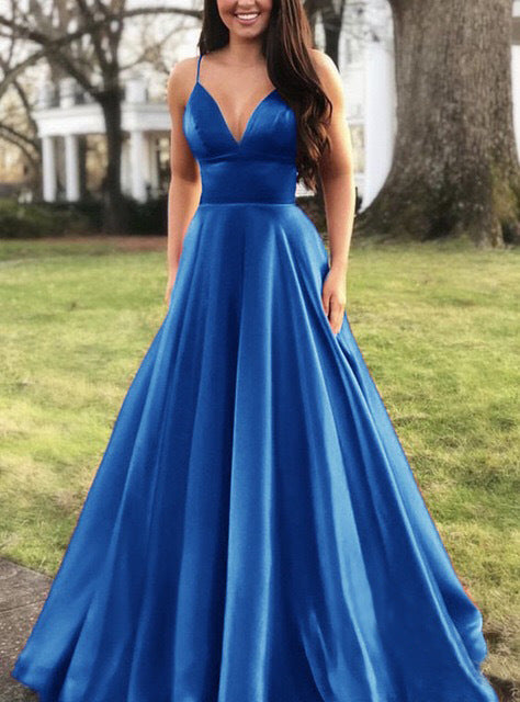 Robe de soirée évasée pour femme, avec décolleté plongeant et fines bretelles Berg-Feldt