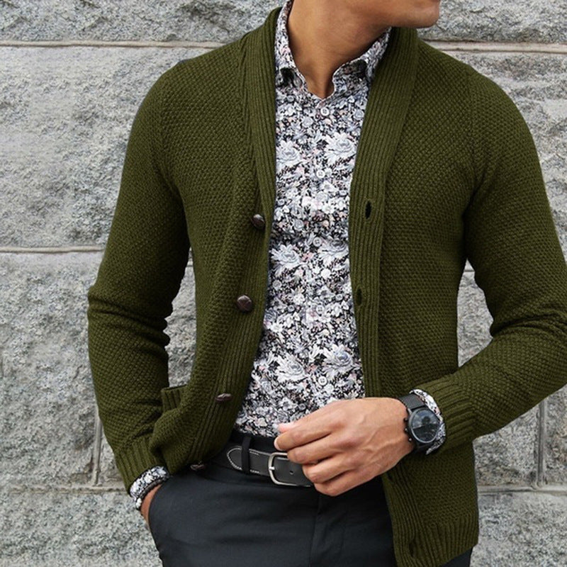 Cardigan homme en maille élégante avec détails boutonnés et texture structurée Berg-Feldt