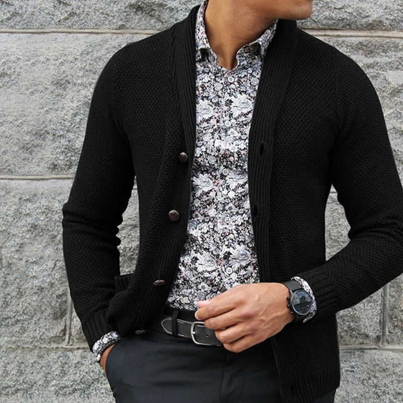 Cardigan homme en maille élégante avec détails boutonnés et texture structurée Berg-Feldt