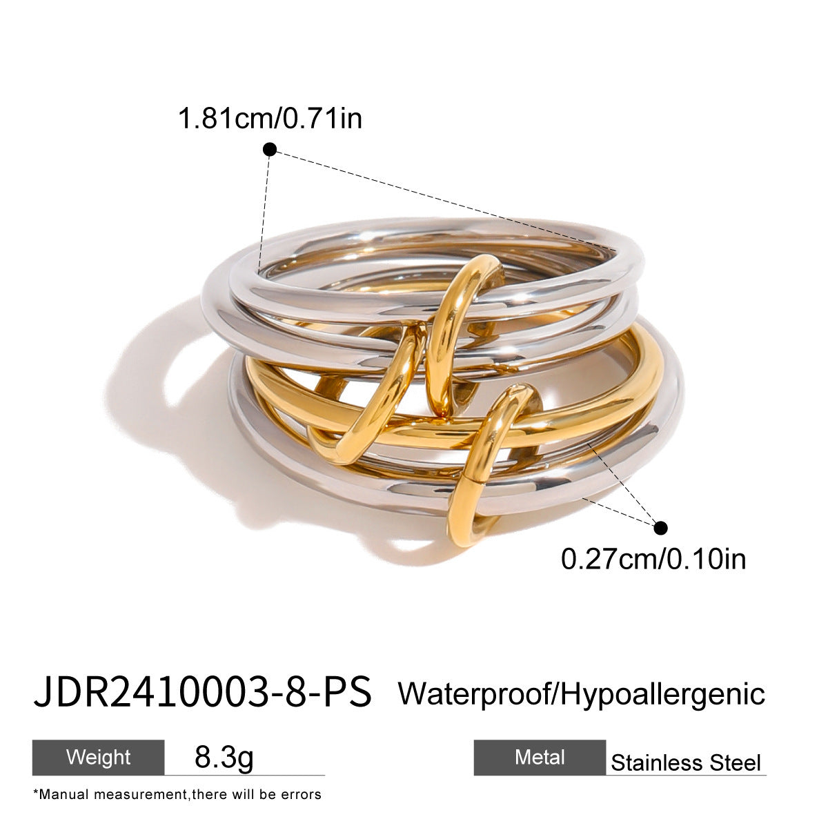 Fudus Twin Ring, design simple en acier