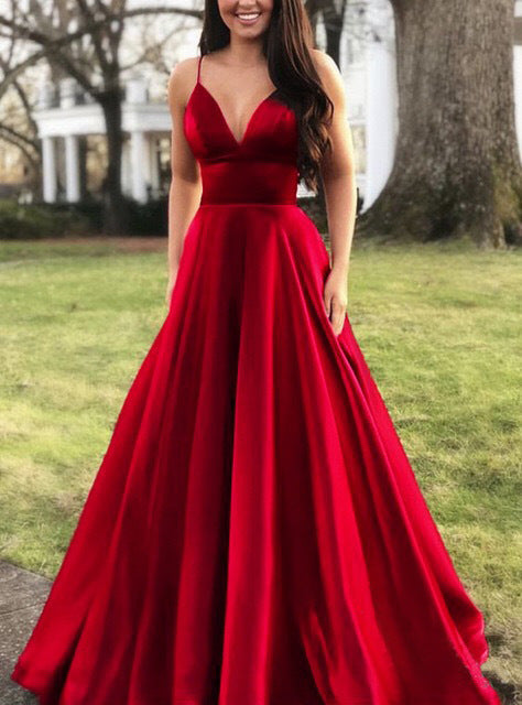 Robe de soirée évasée pour femme, avec décolleté plongeant et fines bretelles Berg-Feldt