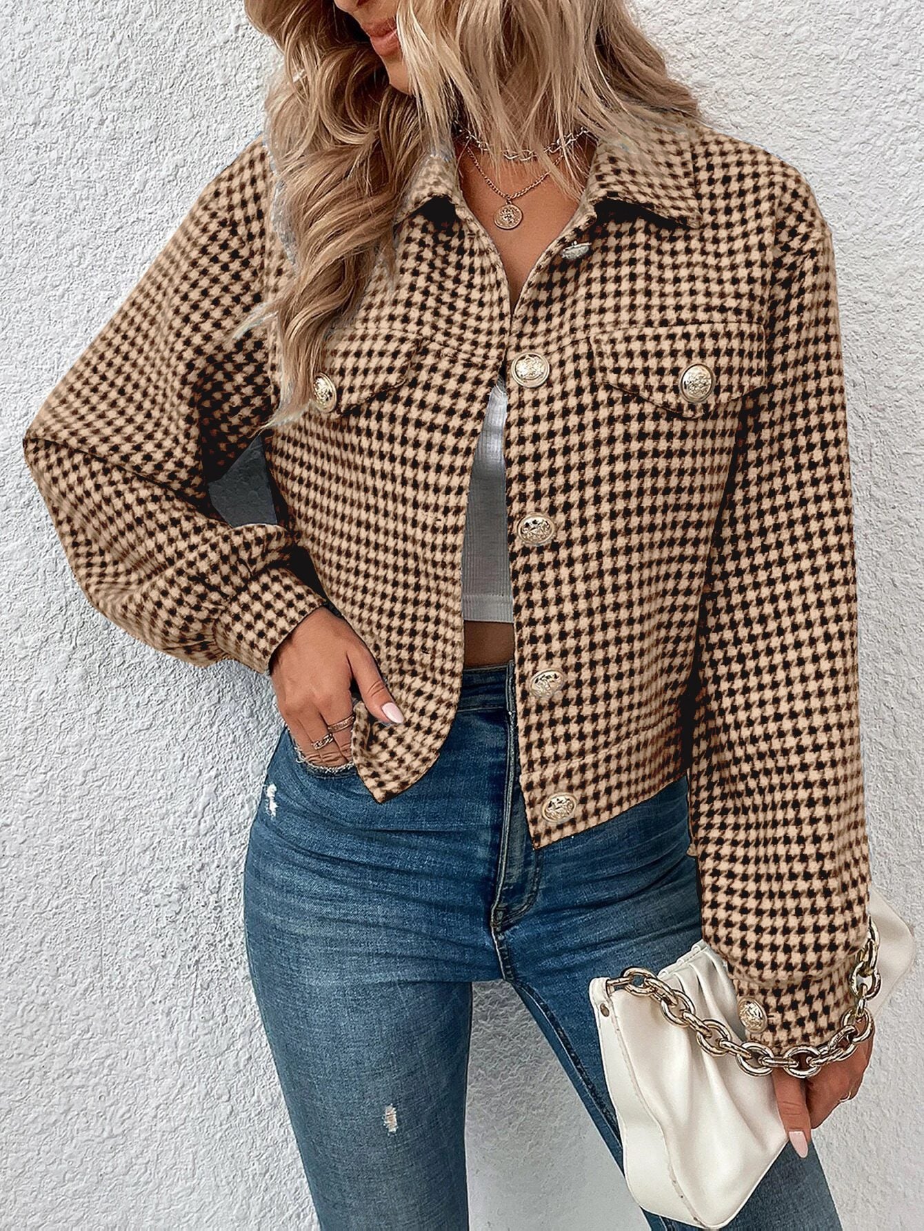 Berg-Feldt | Klassische Hahnentrit-jacke Elegant und Modern Perfekt für Den Alltag