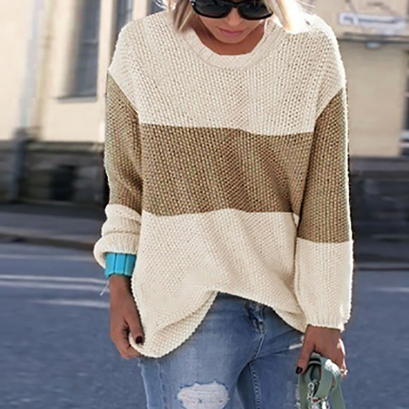 Pull-over en grosse maille pour femme, coupe décontractée et motif rayé tendance Berg-Feldt