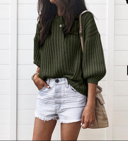 Pull en maille pour femme avec design côtelé moderne et coupe décontractée Berg-Feldt