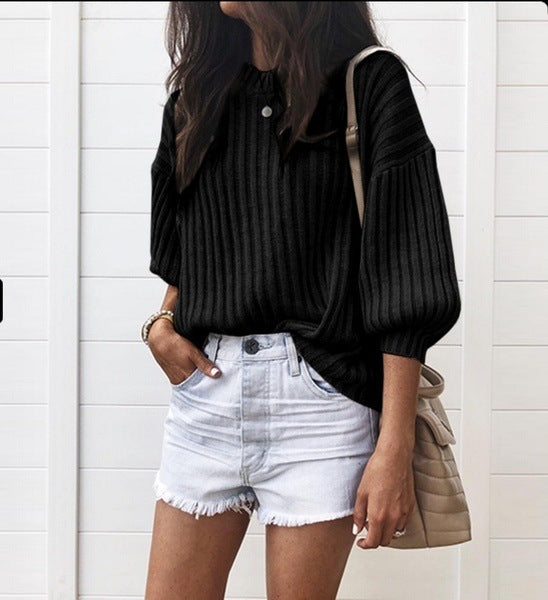 Pull en maille pour femme avec design côtelé moderne et coupe décontractée Berg-Feldt