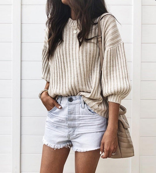 Pull en maille pour femme avec design côtelé moderne et coupe décontractée Berg-Feldt