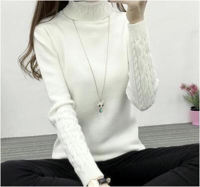 Pull en maille fine pour femme à col montant et motif torsadé Berg-Feldt