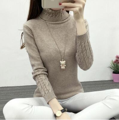 Pull en maille fine pour femme à col montant et motif torsadé Berg-Feldt