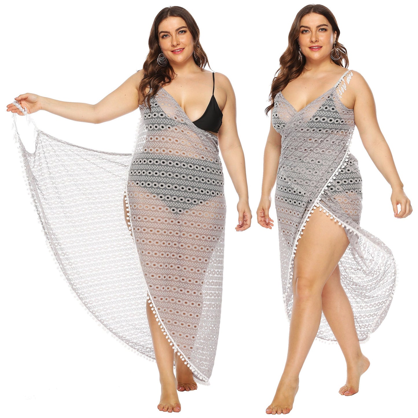 Women's Sheer Bohemian Lace Beach Wrap Dress