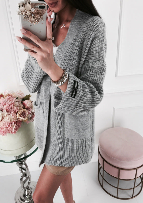 Gilet cardigan grosse maille pour femme avec détails et poches Berg-Feldt