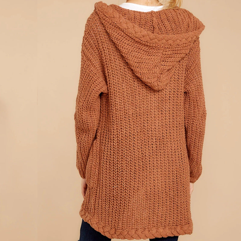 Cardigan femme à capuche en grosse maille avec poches pratiques Berg-Feldt