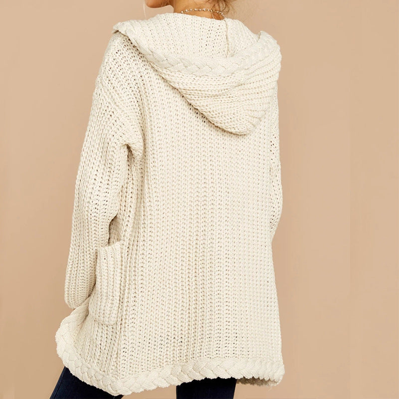 Cardigan femme à capuche en grosse maille avec poches pratiques Berg-Feldt