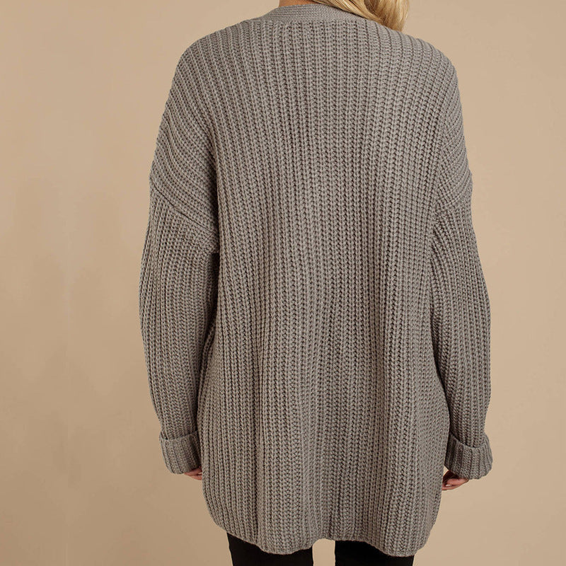 Cardigan douillet en grosse maille pour femme, coupe décontractée et col en V profond Berg-Feldt