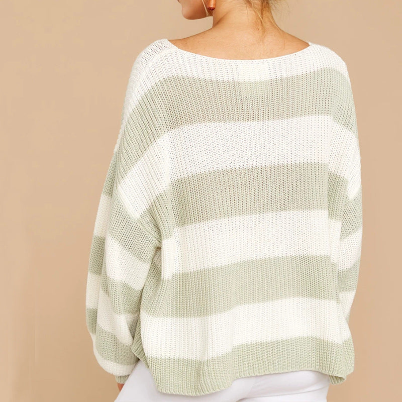 Damen Oversized Strickpullover mit modernem Streifenmuster und lockerer Passform Berg-Feldt