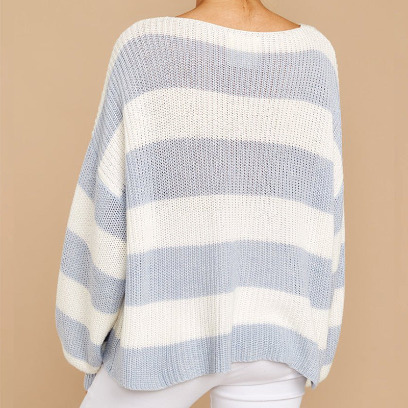 Damen Oversized Strickpullover mit modernem Streifenmuster und lockerer Passform Berg-Feldt
