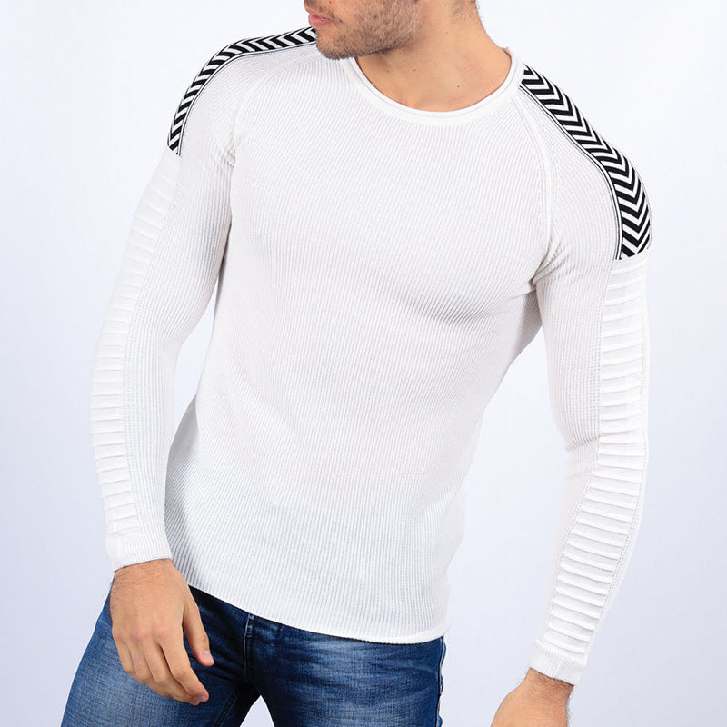 T-shirt à manches longues pour homme, motif texturé et touches modernes, Berg-Feldt