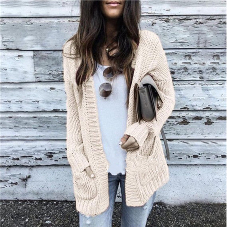 Cardigan femme en grosse maille avec poches décontractées et devant ouvert Berg-Feldt