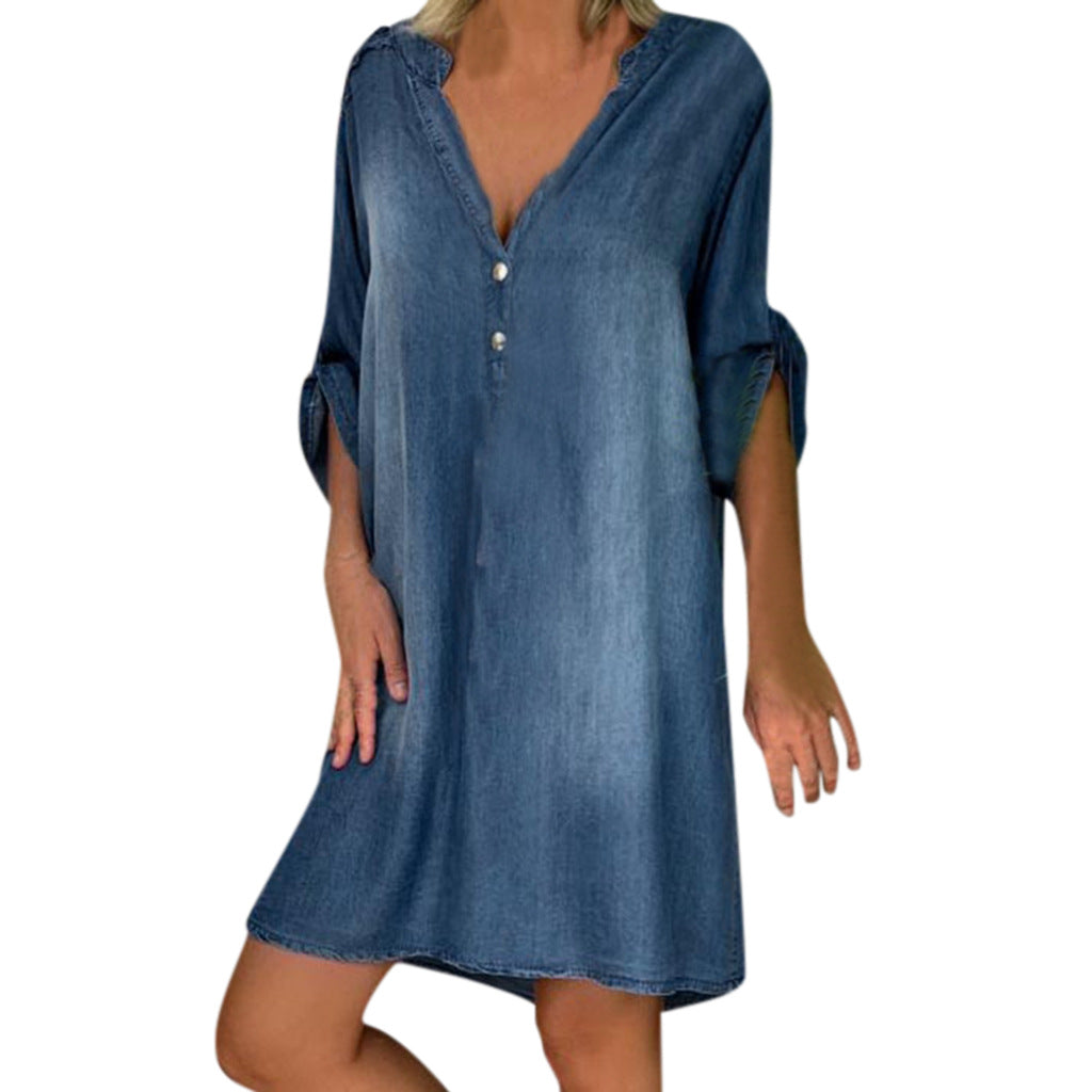 Robe tunique en jean pour femme Berg-feldt, coupe décontractée
