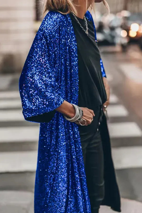 Berg-Feldt | Glamour Kimono aus Pailletten mit Schlüsselloch