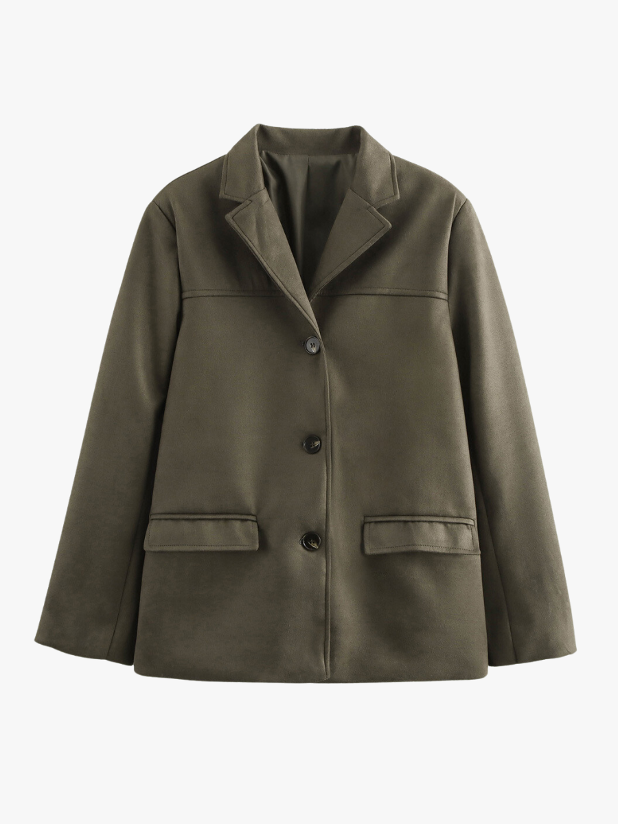Berg-Feldt | Klassischer Blazer Aus Wildlederimitat in Braun