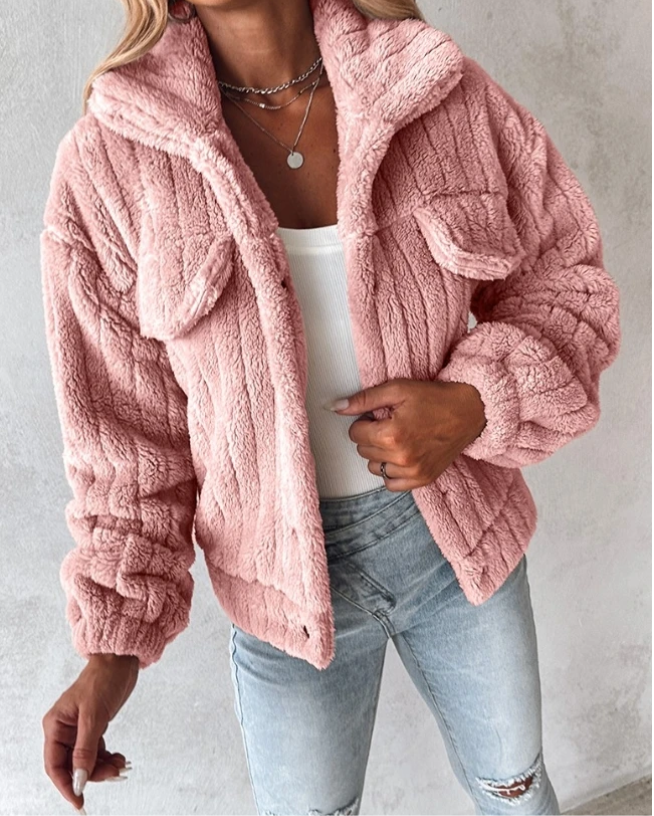 Berg-Feldt | Manteau court chaud en teddy pour femme